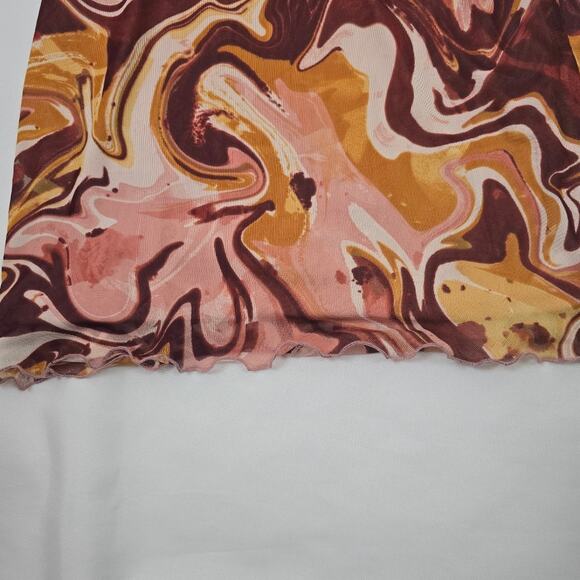 No Comment Marble Print Babydoll Spaghetti Strap Coquette Dress Y2K Boho Mini S - Picture 6 of 14